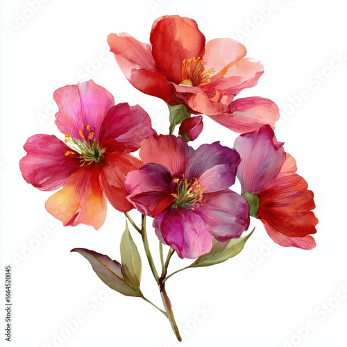 Stunning Watercolor Floral Bouquet , isolated on white background png