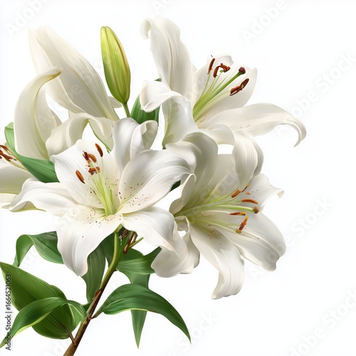 Stunning White Lily Bouquet: A Breathtaking Floral Display , isolated on white background png