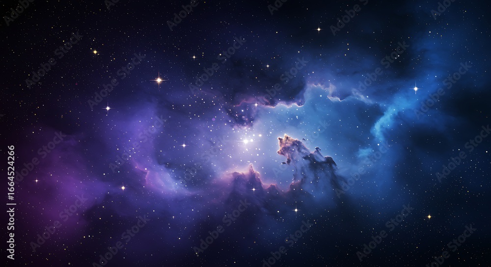 Obraz premium Cosmic Nebula: A Digital Dreamscape