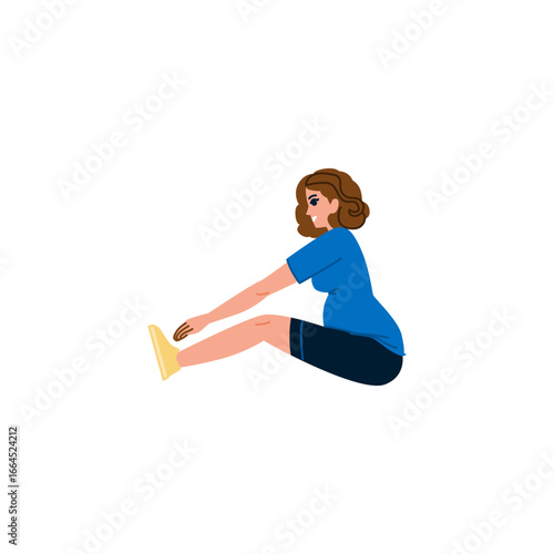 Pregnant woman doing stretching exercises at home