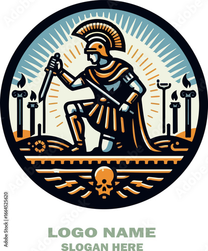 Romans solder logo icon vector white background .