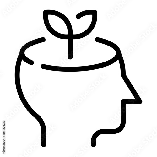 grow mindset line icon