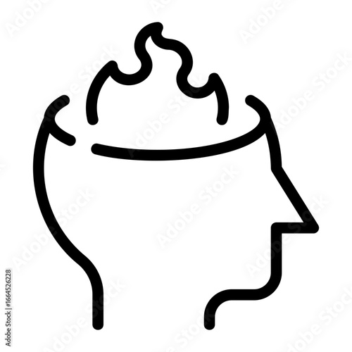 on fire line icon