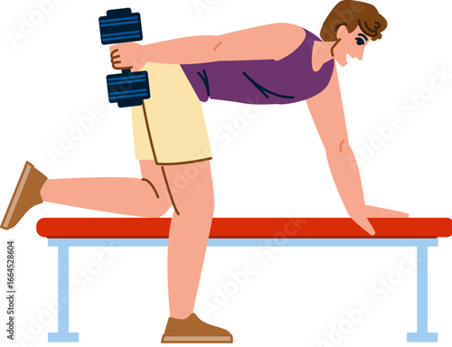 Man lifting dumbbell while doing triceps exercise on bench