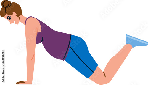 Pregnant woman doing push ups on knees during pregnancy workout