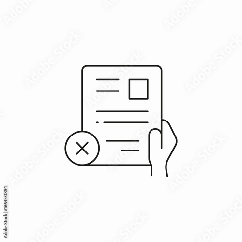 denied application form icon sign vector