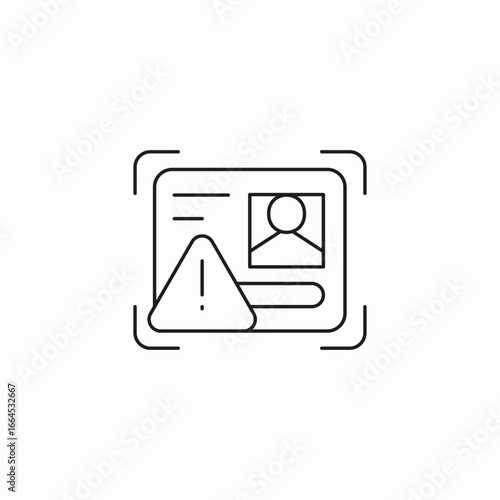 identity document error icon sign vector