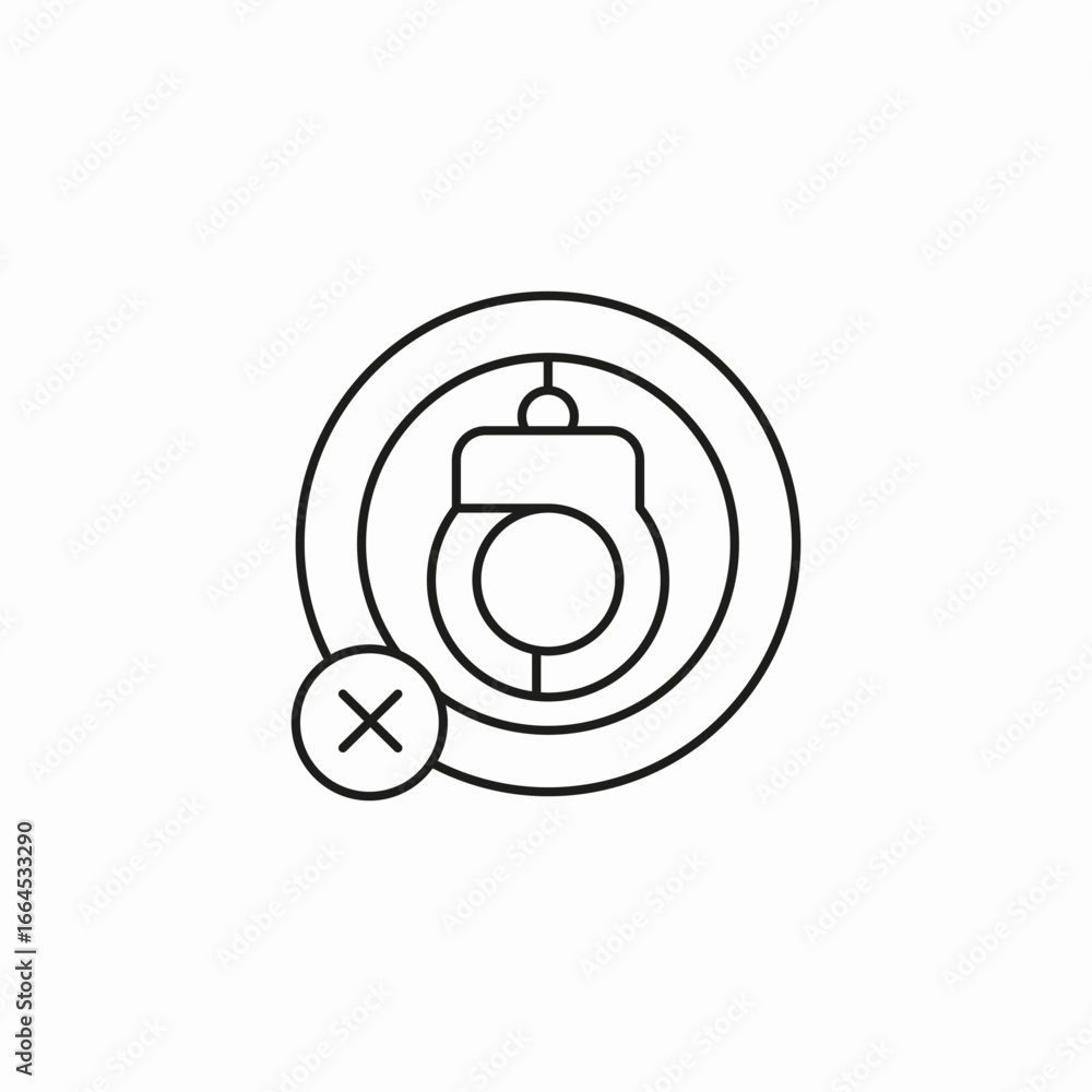 Obraz premium no handcuffs allowed icon sign vector