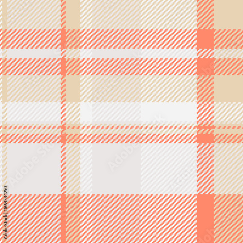 Cozy plaid pattern in soft peach, beige and white.  Perfect for backgrounds, textiles, or adding a warm, comforting touch to your creative designs.
