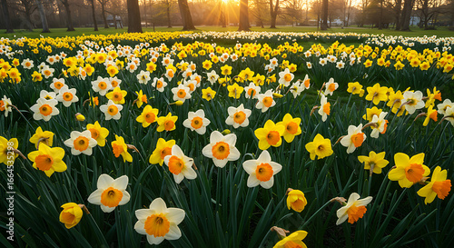 Golden Hour Daffodil Meadow Spring Bloom