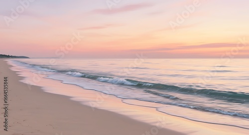 Pastel Dawn: Ocean's Gentle Embrace