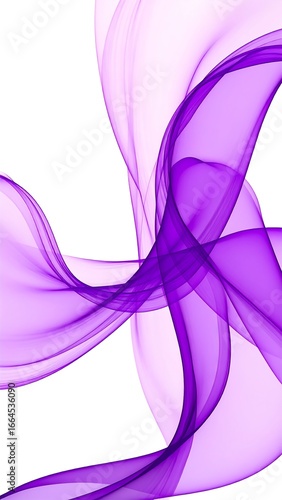 Abstract purple flowing lines on white background