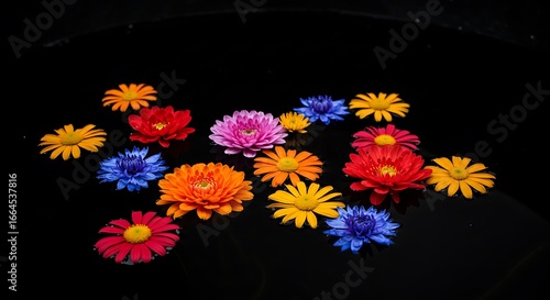 Floating Blooms: A Dark Floral Symphony