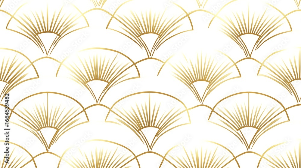 Gold art deco fan pattern