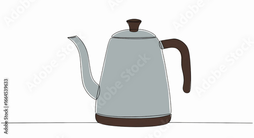 Sleek Kitchen Kettle A Simple and Elegant Line Drawing for Your Designs