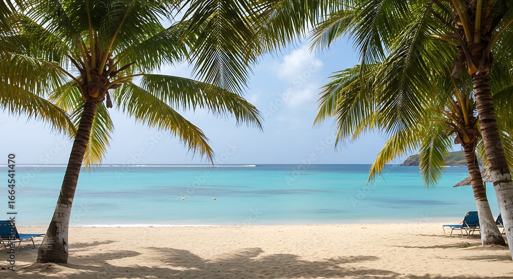 Obraz premium Palm-Fringed Paradise: Coastal Serenity