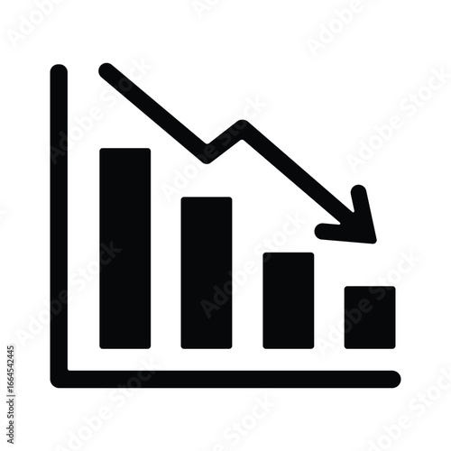 A clean icon showing a falling graph arrow