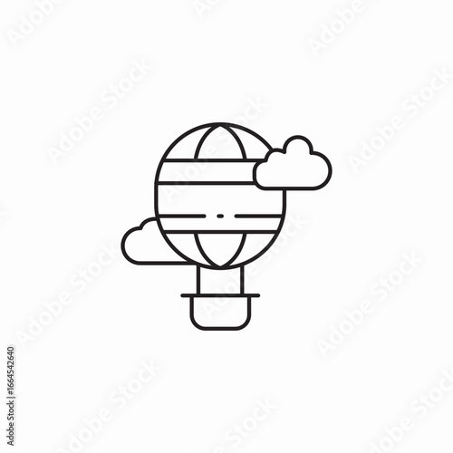 hot air balloon icon sign vector