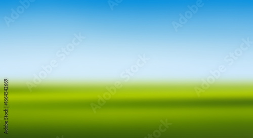 Blurred Green Field and Blue Sky Gradient Background