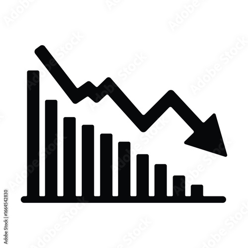 A clean icon showing a falling graph arrow