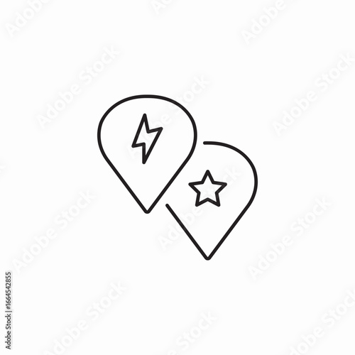 location pins favorite icon sign vector