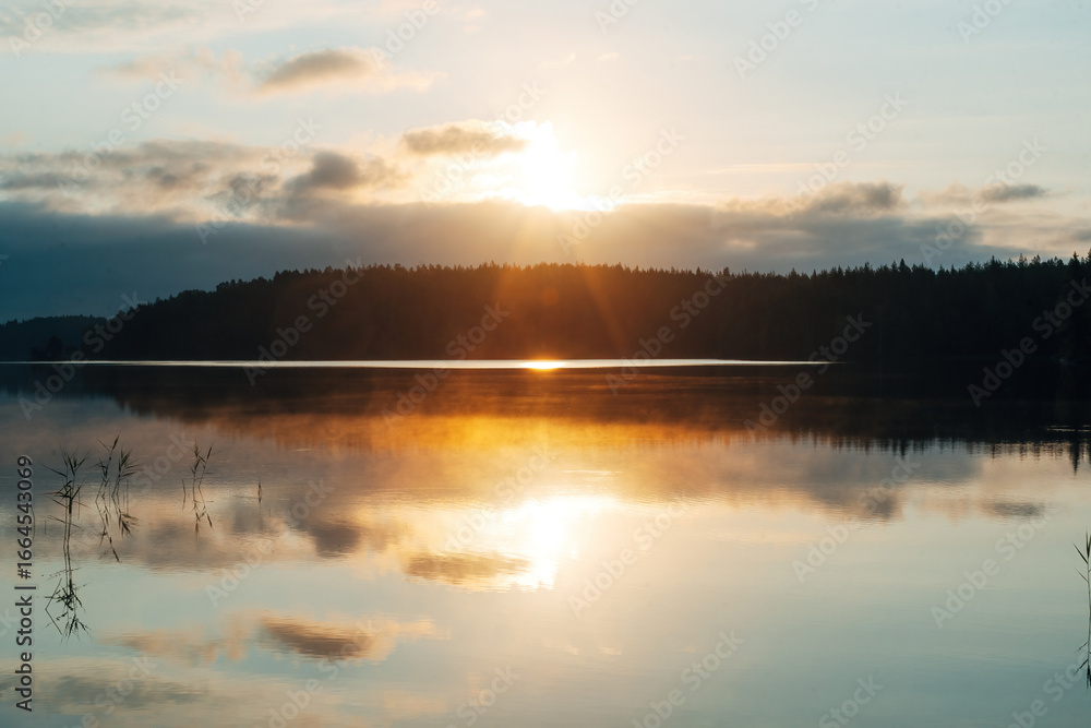 Fototapeta premium Sunset at a Lake