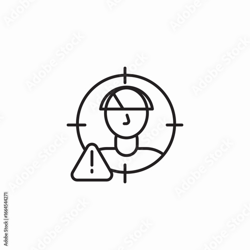 target person alert icon sign vector
