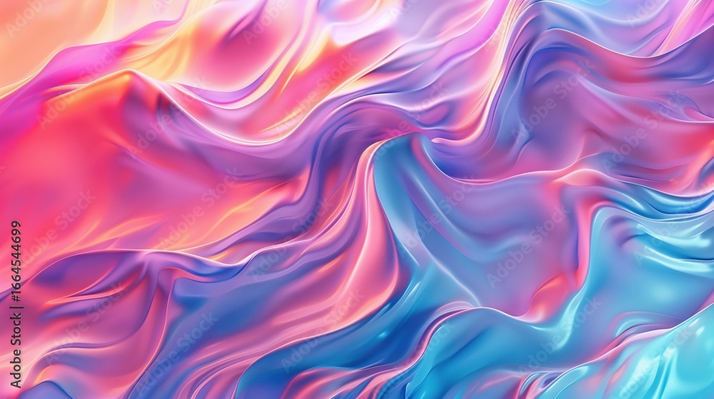 Fototapeta premium Vibrant smooth fluid gradient abstract background. Created with generative AI 