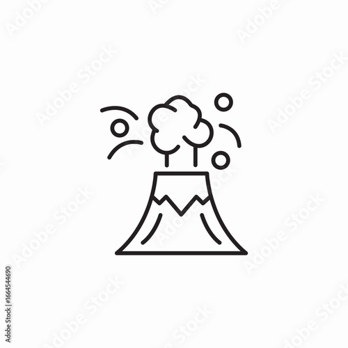 volcano and eruption icon sign vector
