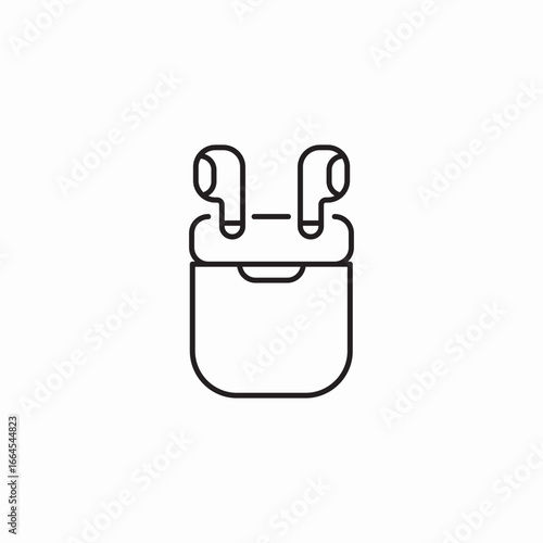 wireless earbuds case icon sign vector