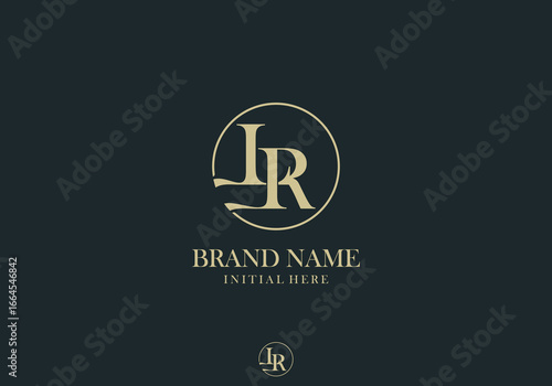 Bild auf Leinwand Concept Elegant with Circle Brand Initial LR Letters Monogram Logo Design