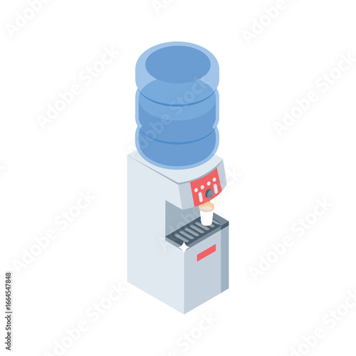 A isometric icon showing modern water dispenser in use