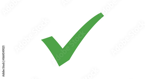 Bold green checkmark symbol signifies approval and successful completion of tasks