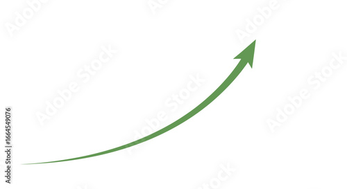 Green upward arrow symbolizing growth, progress, and success on a clean white backdrop