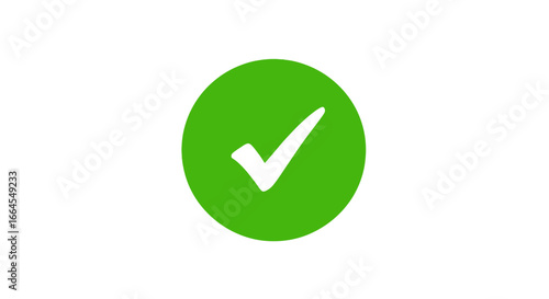 Green checkmark confirming success and approval on a white background, perfect for business.