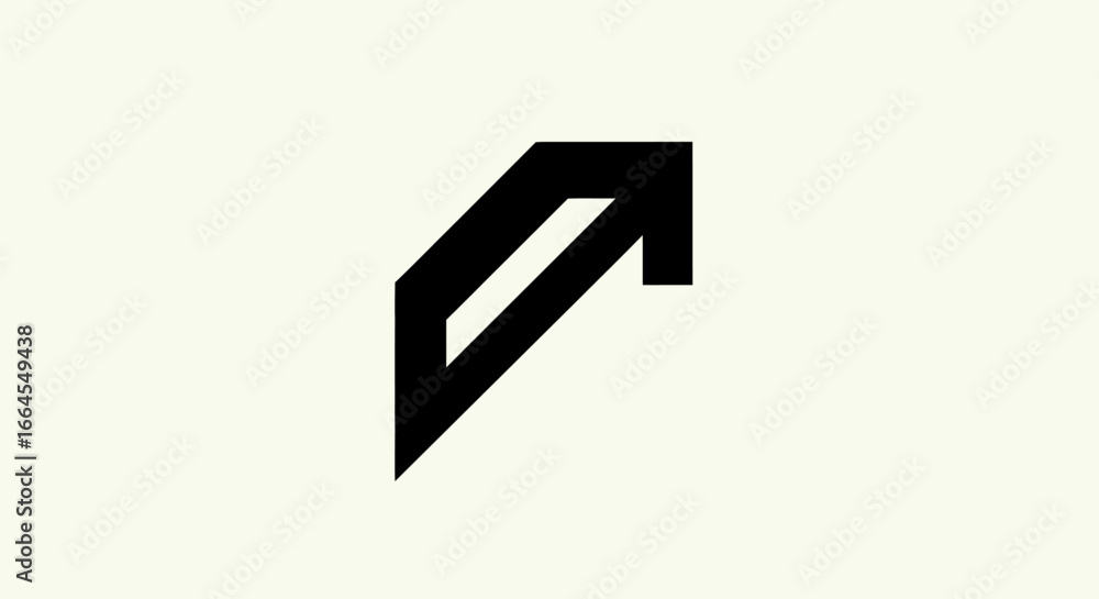 Obraz premium Modern arrow icon representing growth, progress, and upward movement in business or design