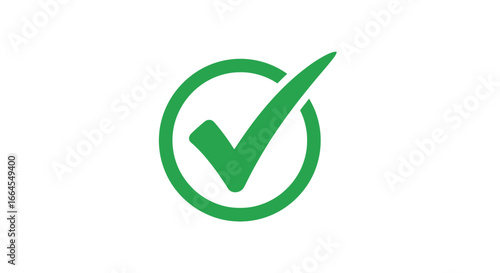 Green check mark symbol in circle perfect for decisions, choices, and approvals