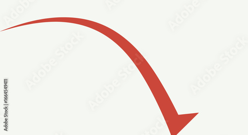 Dynamic red arrow indicating direction, growth, or decrease, perfect for business concepts