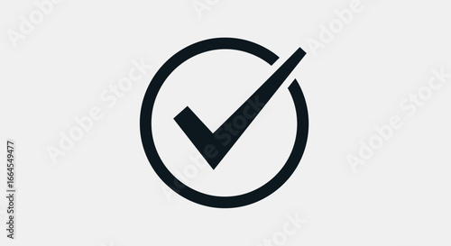 Checkmark symbol confirming approval or success in a modern, clean, minimalist design