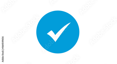 Trustworthy blue checkmark icon for verified profile or task completion approval in modern design