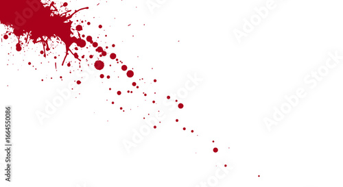 Dynamic vibrant red splatter paint drops splash abstract background design element