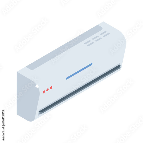 Get this isometric icon of efficient office AC