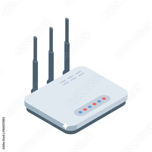 Check out this isometric icon of smart router