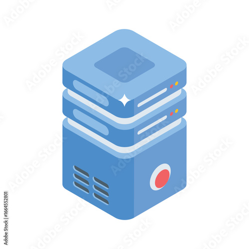 An isometric icon of advanced server data rack
