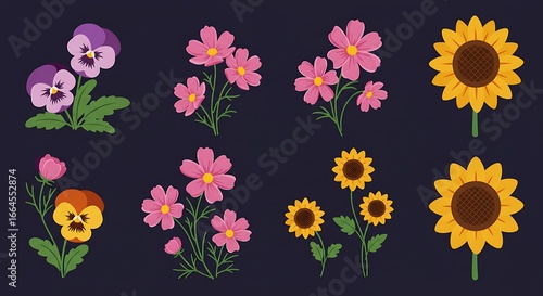 Vibrant Floral Illustrations: A Summer Bouquet