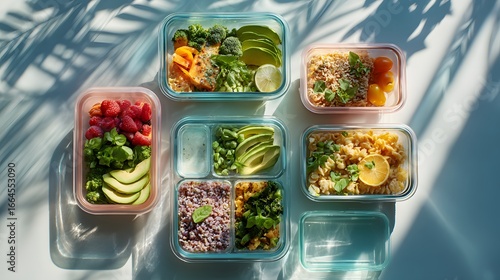 healty food in glass bowl