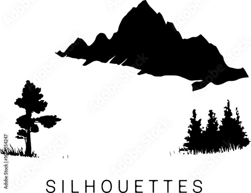 Silhouettes of Rock Climbers in Action"