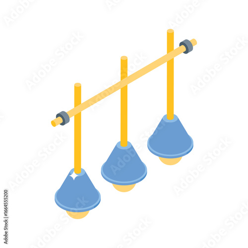 Visually engaging isometric icon of ceiling lights pattern