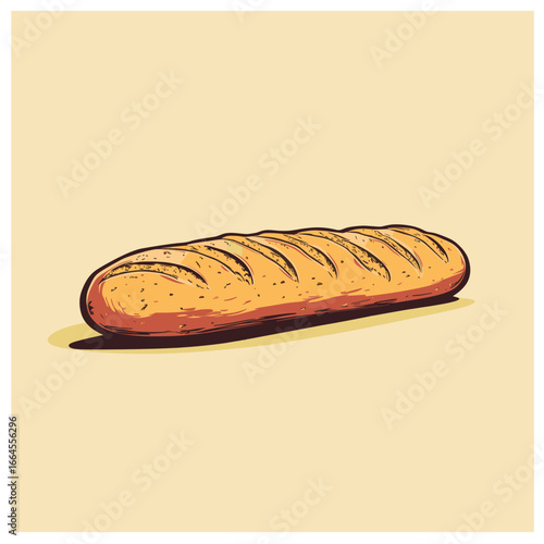 Handcrafted Artisan Baguette Illustratio