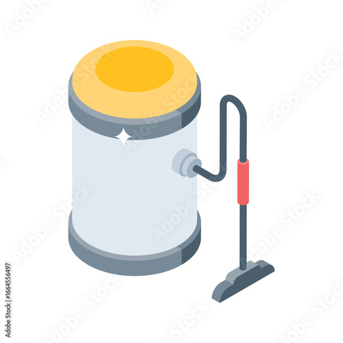 A customizable isometric icon of smart vacuum cleaner